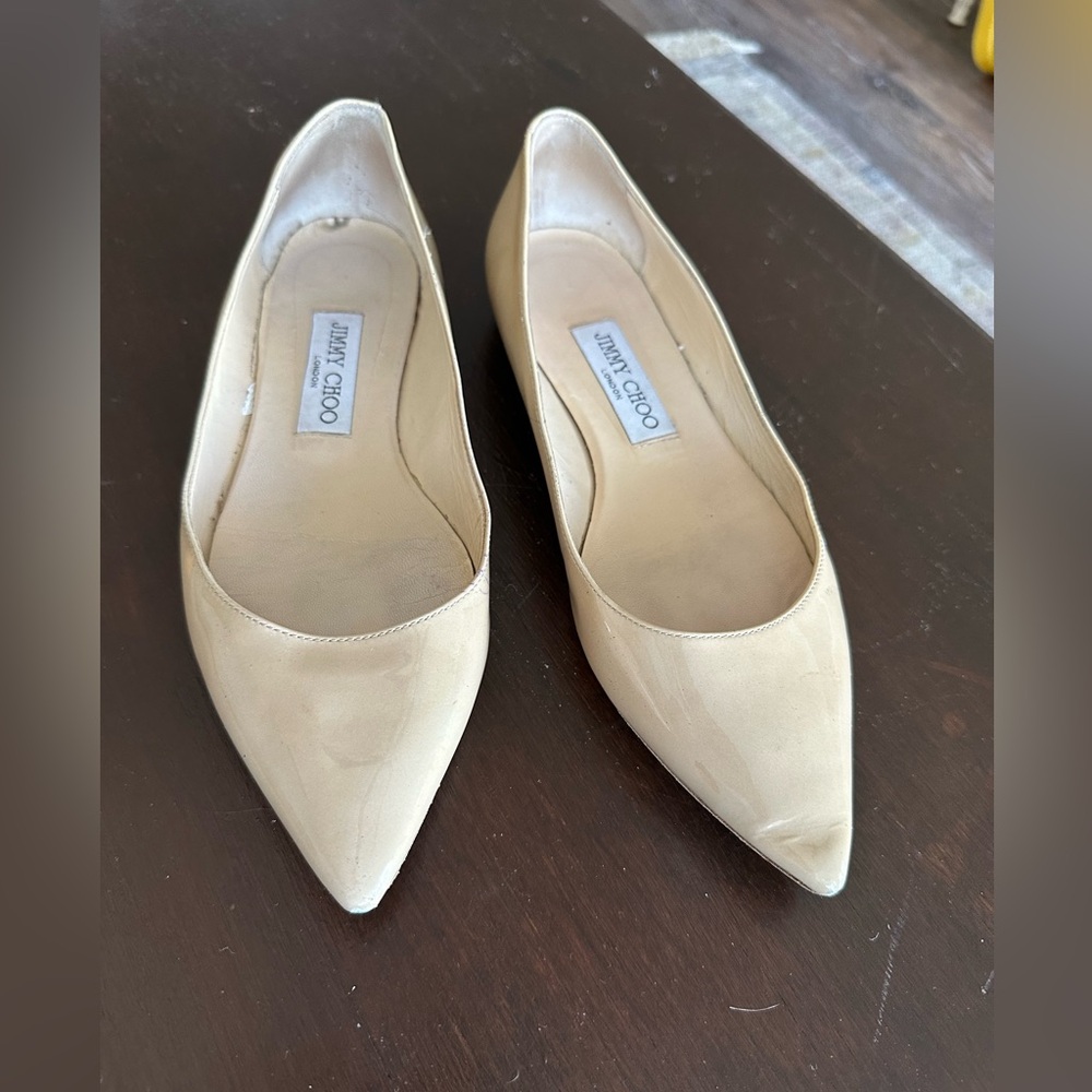 **** Jimmy Choo Size 37 Beige (Nude) Women's Ballet Flats